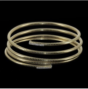 Sanjoya Milaan verguld spiraalvormige armband met zirkonia - 3211947