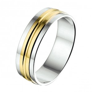 Amorio ring zilver met goud AL759-5 mm - 3220700