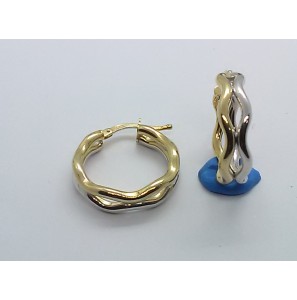 Goud bic creolen golvend 20x5.5 mm - 3220409