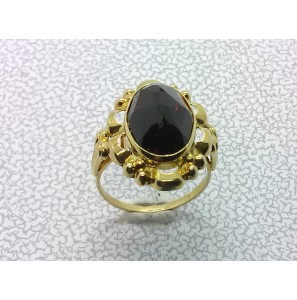 Goud dames ring met ganaat mt.17½ - 3223621