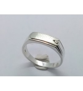 Zilver herenring rechthoek 5.5 mmmet zirconia mt. 19½ - 3222297