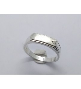 Zilver herenring rechthoek 5.5 mmmet zirconia mt. 19¾ - 3222298