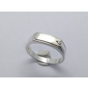 Zilver herenring rechthoek 5.5 mmmet zirconia mt. 19¾ - 3222298