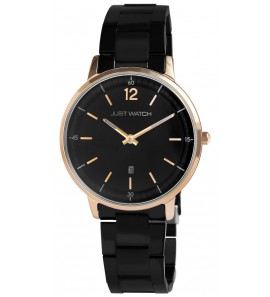 Just watch heren staal roze mb zwart - 3220026