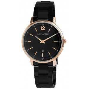 Just watch heren staal roze mb zwart - 3220026