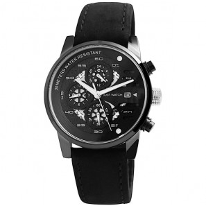 Just watch heren black leren band - 3220027