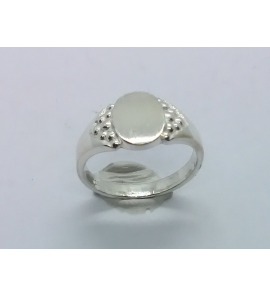 Zilver graveerring ovaal 6x10 mm mt. 17½ - 3222500
