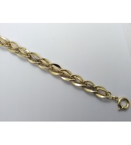 Goud bic. armband fantasie dubbel gourmet 9.7 mm 20 cm - 3220429