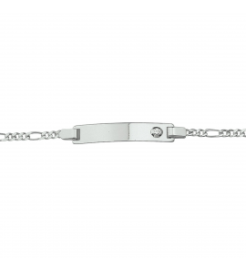 Zilver plaatarmband gourmet 5 mm met zirconia 14-16 cm - 3220316