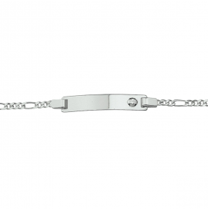 Zilver plaatarmband gourmet 5 mm met zirconia 14-16 cm - 3220316