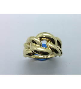 Goud dames ring gourmet schakel aflopend 13 mm mt. 17 - 3220381