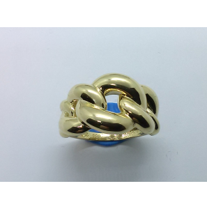 Goud dames ring gourmet schakel aflopend 13 mm mt. 17 - 3220381