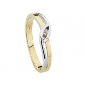 Goud bicolour  dames ring met 0.03 crt WE-SI - 3220367