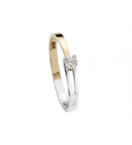 Goud bic. dames ring met diam./bril. 0.10 crt - 3220368