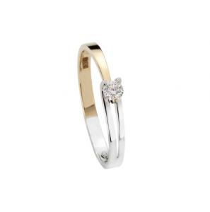 Goud bic. dames ring met diam./bril. 0.10 crt - 3220368