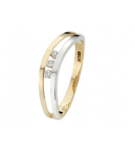 Goud bic. dames ring met diam./bril. 0.066 ct. - 3220369