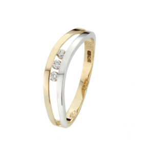 Goud bic. dames ring met diam./bril. 0.066 ct. - 3220369