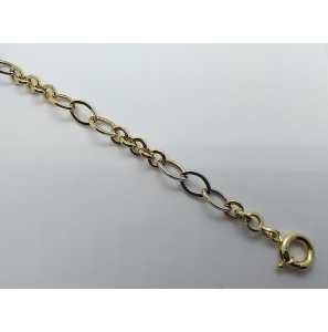 Goud bic. armband fantasie 7.4 mm 20 cm - 3220435