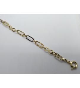 Goud bic. armband fantasie 6.9 mm 20 cm - 3220436