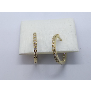 Goud klap creolen met zirkonia 1.9 mm 18 mm - 3220453