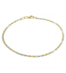 Gouden armband bicolour valkenoog 1.9 mm 19 cm - 3220293