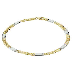 Gouden armband bicolour valkenoog 4.2 mm 21 cm - 3220294