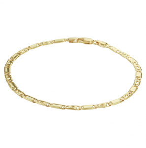 Goud armband valkoog plaatjes 3.3 mm 20 cm - 3220301