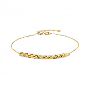 Goud armband anker 0.7 mm met grmt 4.4 mm 16-17.5-19 cm - 3220302