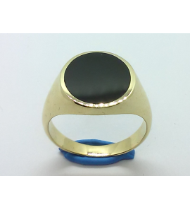 Goud heren ring ovaal met onix 15x13 mm mt. 20¢ - 3220484