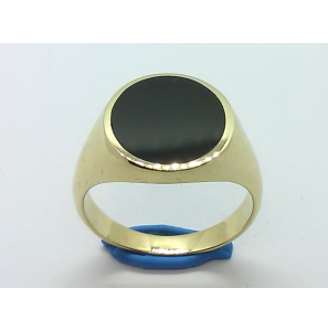Goud heren ring ovaal met onix 15x13 mm mt. 20¢ - 3220484