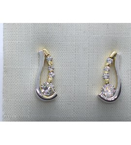 Goud bic. oorknop met zirkonia - 3220488