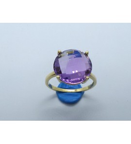 Goud dames ring met Amathist 13 mm 17½ - 3220510