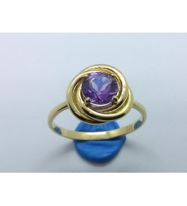 Goud dames ring met Amathist 6 mm 18 - 3220511