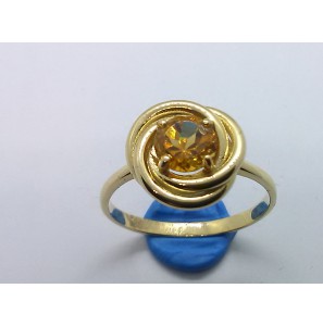 Goud dames ring met Citrien 6 mm mt. 18 - 3220513