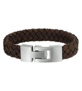Leer armband donker bruin 11.5 mm 17 cm - 3220551