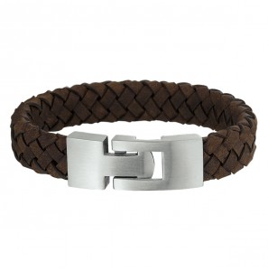 Leer armband donker bruin 11.5 mm 17 cm - 3220551