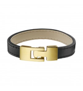 Leer armband zwart 10 mm 18.5 cm - 3220552