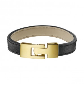 Leer armband zwart 10 mm 18.5 cm - 3220552