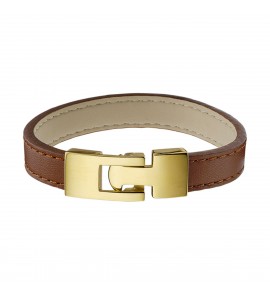 Leer armband bruin 10 mm 18.5 cm - 3220553