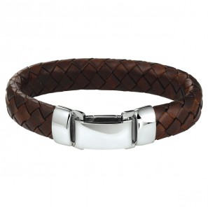 Leer armband bruin 13.5 mm 19 cm - 3220555