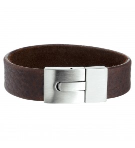 Leer armband bruin 15 mm 17.5 cm - 3220556