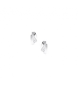 Zilveren oorknop RH mat/glans met zirconia - 3181668