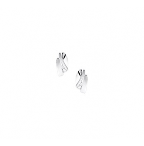Zilveren oorknop RH mat/glans met zirconia - 3181668