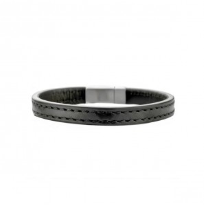 Leer armband zwart 9 mm 19 cm - 3220559