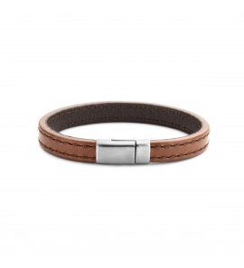 Leer armband bruin 9 mm 19 cm - 3220560