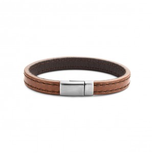 Leer armband bruin 9 mm 19 cm - 3220560