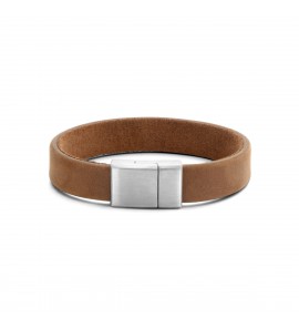 Leer armband bruin 12 mm 19 cm - 3220561
