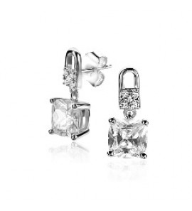 ZINZI zlv.  oorstekers hangend met zirconia - 3220568