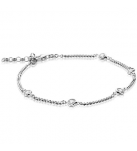 ZINZI zilveren armband gourmet schakel met witte ronde zirconia&#39;s ZIA2263 - 3220589