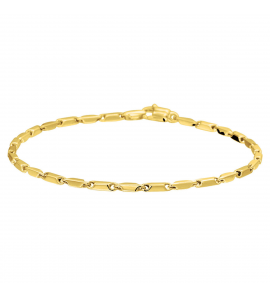 Gouden armband fantasie staafjes 2 mm 19.5 cm - 3220591
